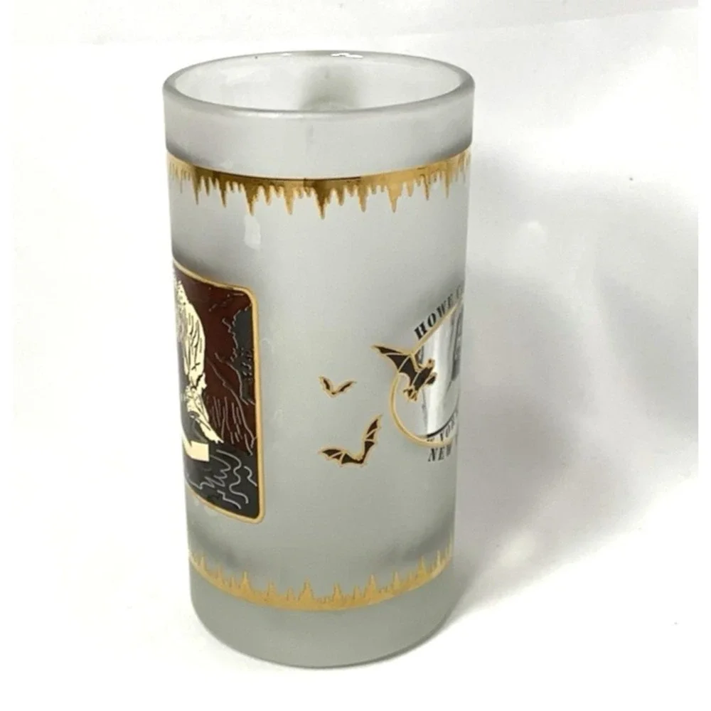 Howe‎ Caverns New York Souvenir Beer Mug Frosted Glass Painted See Thru Window